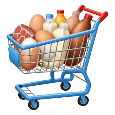 carrito de compras leche care  huevos carne sticker