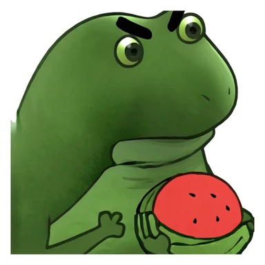 Chicken and water melon human sticker