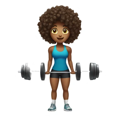Weight lifting brazilian woman with curly hair  sticker