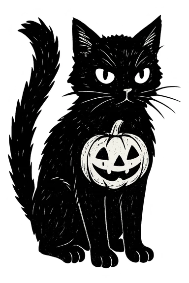 Halloween cat, remove background sticker