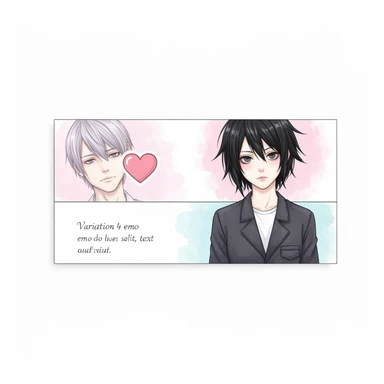 pastel emo banner with a heart accent, cute, expressive, minimal, variation 4 sticker