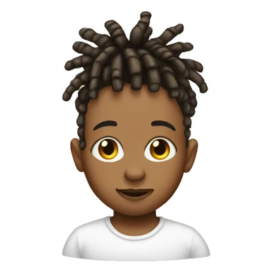 Baby head emoji with little dreads sticker