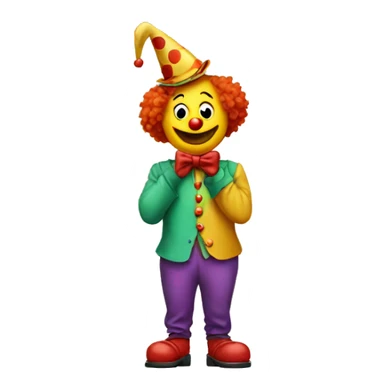 A clown stepping in dog poop sticker