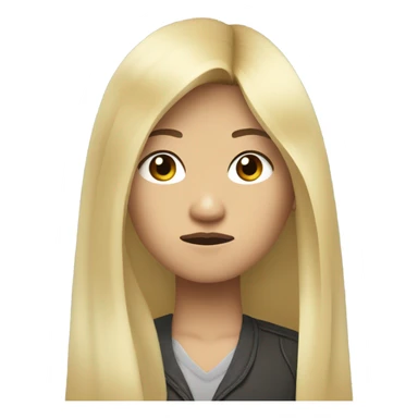 asian blonde long hair,grand theft auto lookin sad sticker