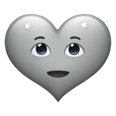 grey heart with stars sticker