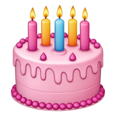 Pink birthday emoji sticker