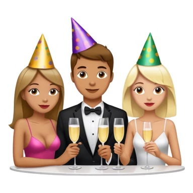 2 girls and a guy in a bar on date sticker