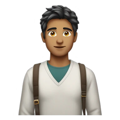 indian student with white face and harry potter hairs sticker