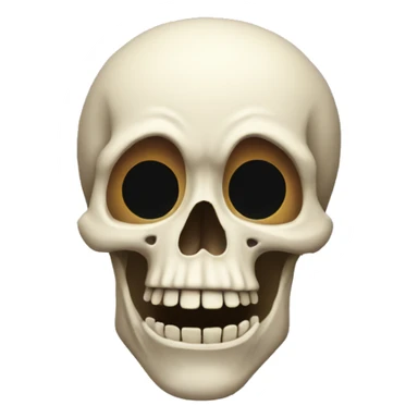 Skull with a shocked face sticker