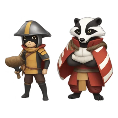 A badger and a narutomaki sticker