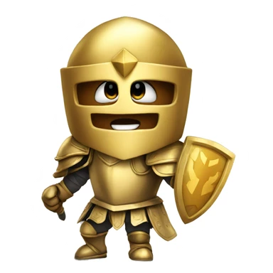 Golden knight celebrating happy sticker