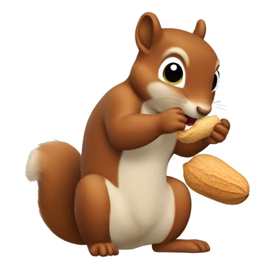 Squirrel eating peanut sticker