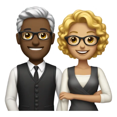 smiling couple in stylish attire sticker
