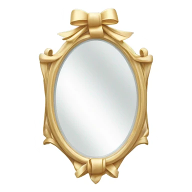 white mirror with bow  sticker