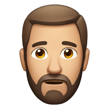man with brown beard and short hair and disappointed face sticker