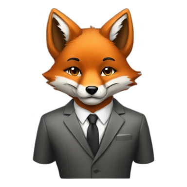 Cool Fox in a suit funny sticker
