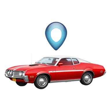 red ford torine from starsky and hutch with flashing teardrop light on top sticker