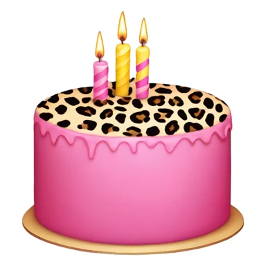 Pink Birthday cake with Leopard Print  sticker