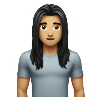 long black hair boy attitude  sticker