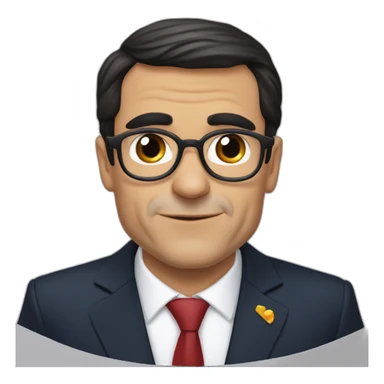 Pedro Sánchez without glasses kissing to Carles Puigdemomt with glasses sticker
