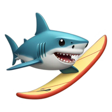 Shark on a surf board sticker