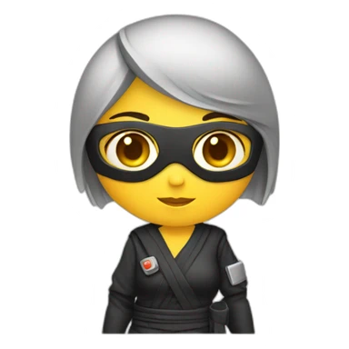 cute woman ninja programmer with computer sticker