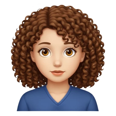 Chica con cabello chino mediano piel blanca ojos cafés  sticker