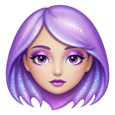 lilac gradient glitter cosmetics sticker