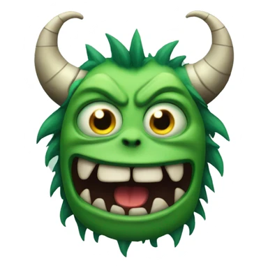 An evil green monster with horns. sticker