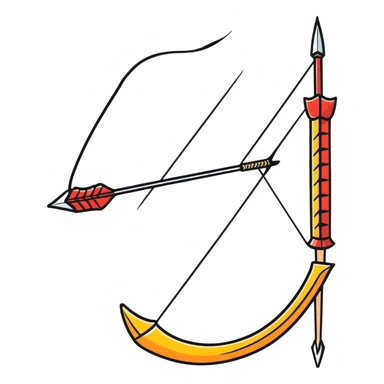 arco y flecha, cartoonish sticker style sticker