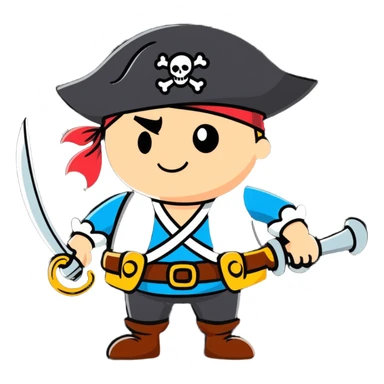 korsan pirate character cartoonish sticker sticker