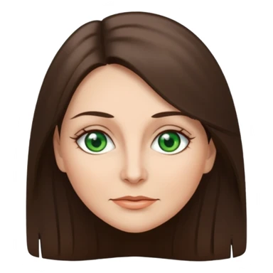 middle age woman with green eyes and long straight ashy brown hair  sticker