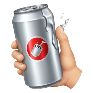 Crushing a can in a fist sticker