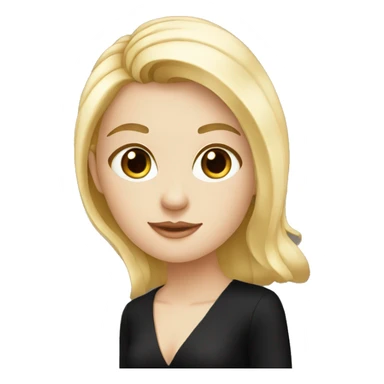 elegant white girl in black dress sticker