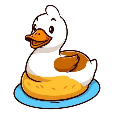 freshly baked bread in duck shape with steam rising sticker