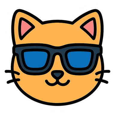 A cat wearing sunglasses sticker
