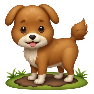 Dog pooping sticker