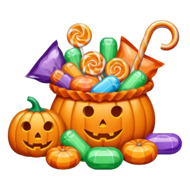 Halloween candies and candy bags sticker