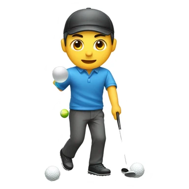 japanese man playing golf sticker