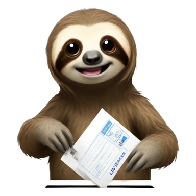 sloth voting at ballot box sticker