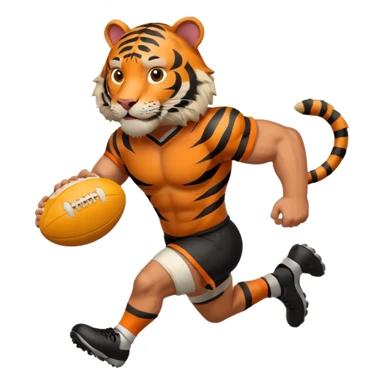 A tiger playing rugby sticker