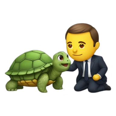 Macron qui mange une tortue sticker