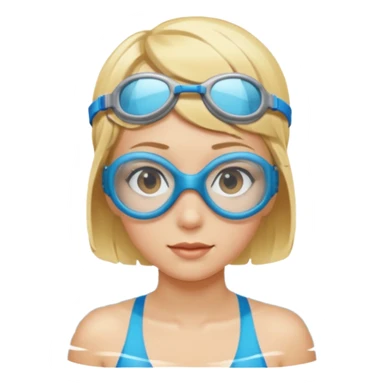 blonde girl with short hair and swim goggles  sticker