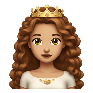 beautiful girl with brown eyes and crown sticker