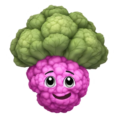 pink cauliflower looking in mirror sticker