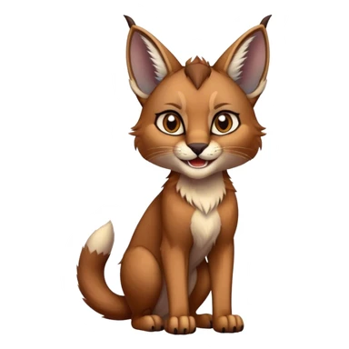 Epic Cute Dark Warm Caracal-Bobcat-Sergal full body sticker
