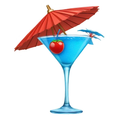 Blue Cocktail with a red parasol on top sticker