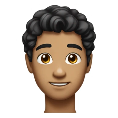 Generate a semi-realistic digital avatar with black hair, black eyes, and a warm, natural skin tone. The character should have a friendly, confident expression and wear a modern casual outfit like a hoodie or jacket. Use a simple or transparent background sticker
