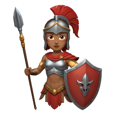 woman spartan warrior holding spear and shield sticker