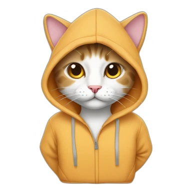 Cat wearing hoddie sticker
